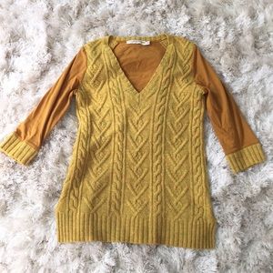 Mustard Knit and Delicate Fabric Sweater 🌻